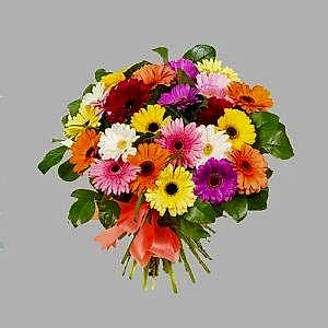 21 Renkli Gerbera Buket
