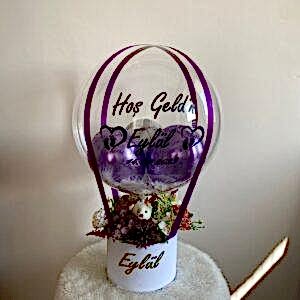 Çiçekli Hoş Geldin Bebek Balon Kutusu